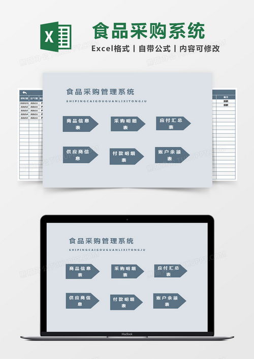 食品采购管理系统excel模板下载 熊猫办公